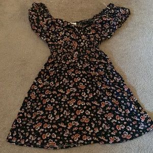 Black floral mini dress size small